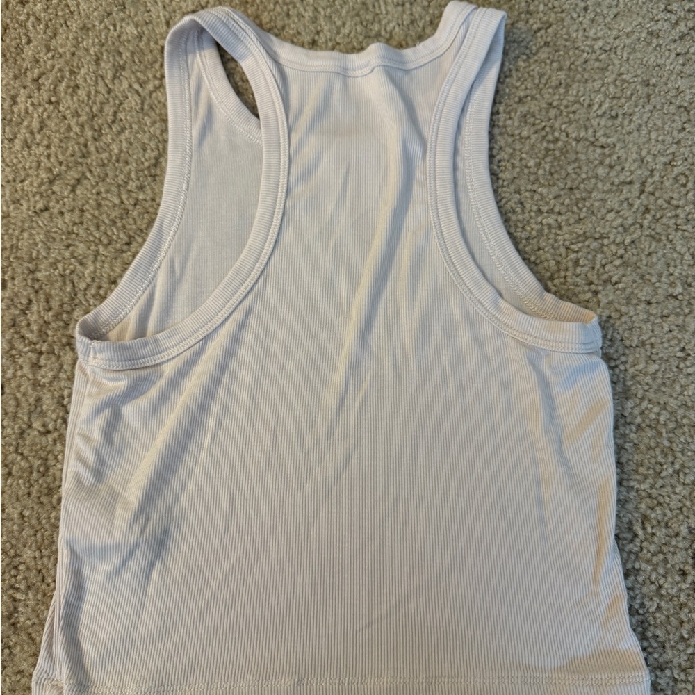 Sunday Best Pale Pink Ribbed Cropped Tank - Picture 6 of 7